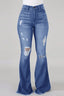 High-Rise Distressed Jeans