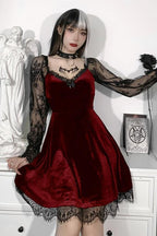High-Rise Gothic Dress with a Round Neck