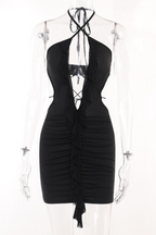 Cutout Ruffled Mini Dress