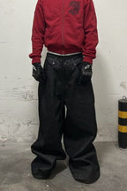 Washed Wide-Leg Jeans in a Baggy Cut
