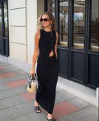 Ribbed Longline Co-Ord Set with Button Details