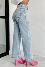 High-Rise Washed Jeans