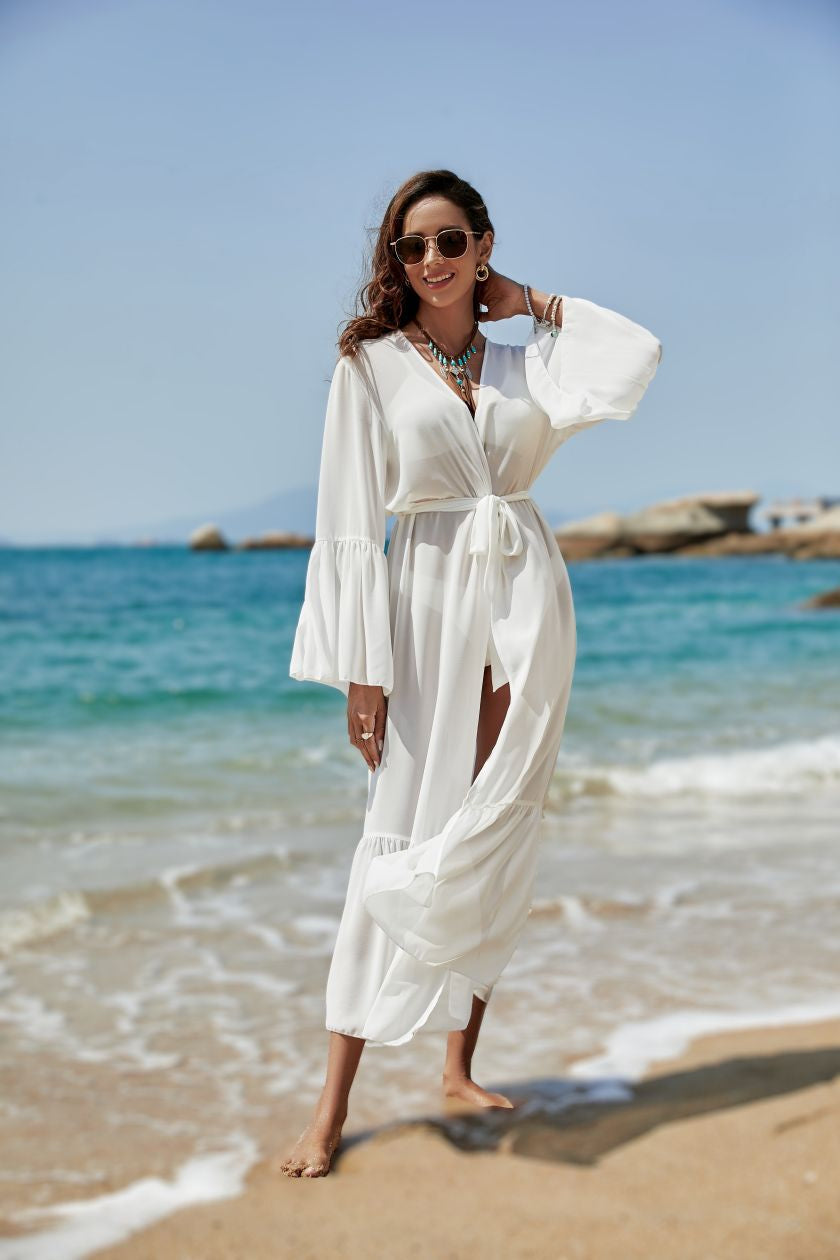 Chiffon Bell-Sleeve Cover-Up