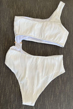 Paneled Swimsuit with Cutout Details