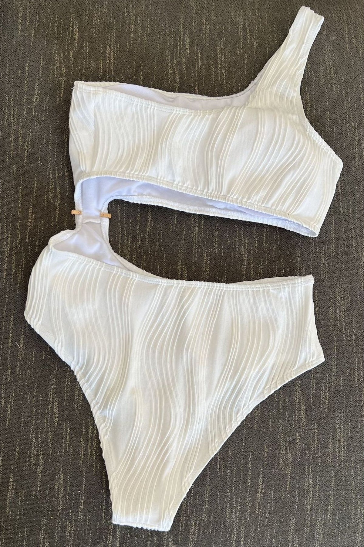 Paneled Swimsuit with Cutout Details
