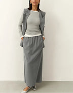 Gray Relaxed-Fit Sleeveless Two-Piece Set