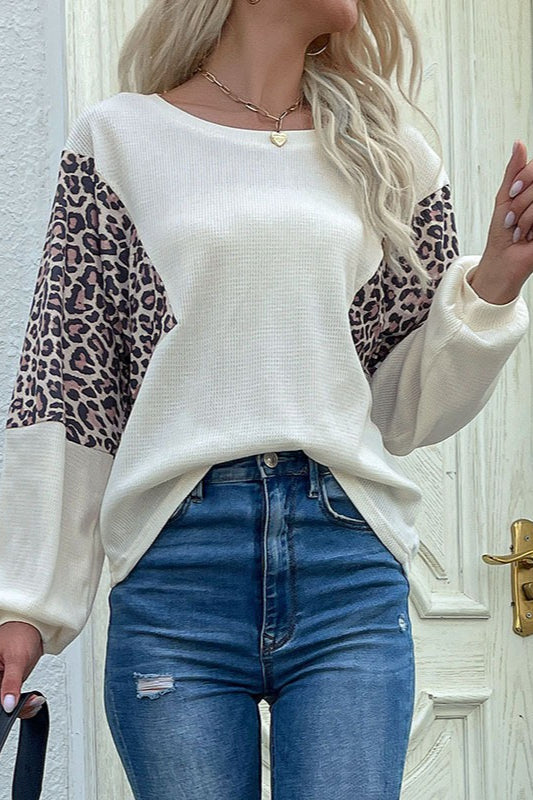 Leopard-Print Relaxed-Fit Sweater