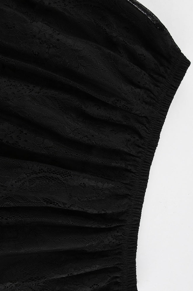 Sheer Tiered Co-Ord Set with Lace Details