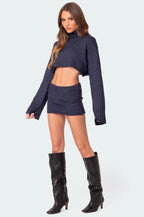 Knit Relaxed-Fit Cropped Sweater
