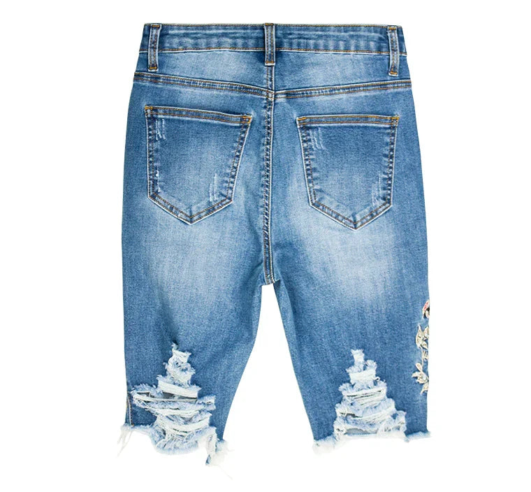 Fitted Jeans with Embroidery