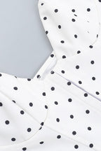 Polka-Dot Corset Top with a V-Neck