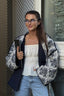 Floral Bell-Sleeve Long-Sleeve Coat