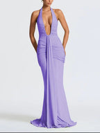 Halterneck Mermaid Dress with an Open Back