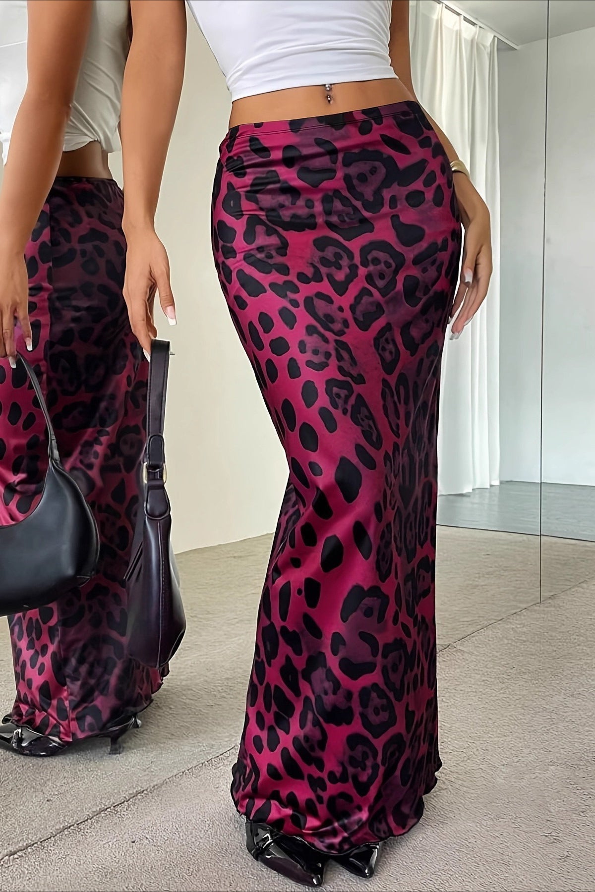 Leopard-Print Maxi Skirt