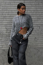 Knit Fitted Cropped Sweater