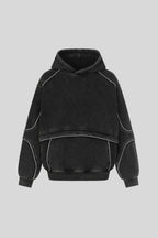 Oversized Washed Hoodie with Panel Seams