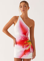 Strappy Cross-Back Mini Dress with an Off-Shoulder Neck
