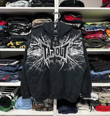 Dark Antique Large Design Hoodie Black / M