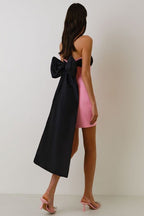 Strapless Bow-Detail Mini Dress
