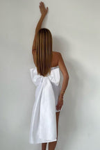 Strapless Bow-Detail Mini Dress
