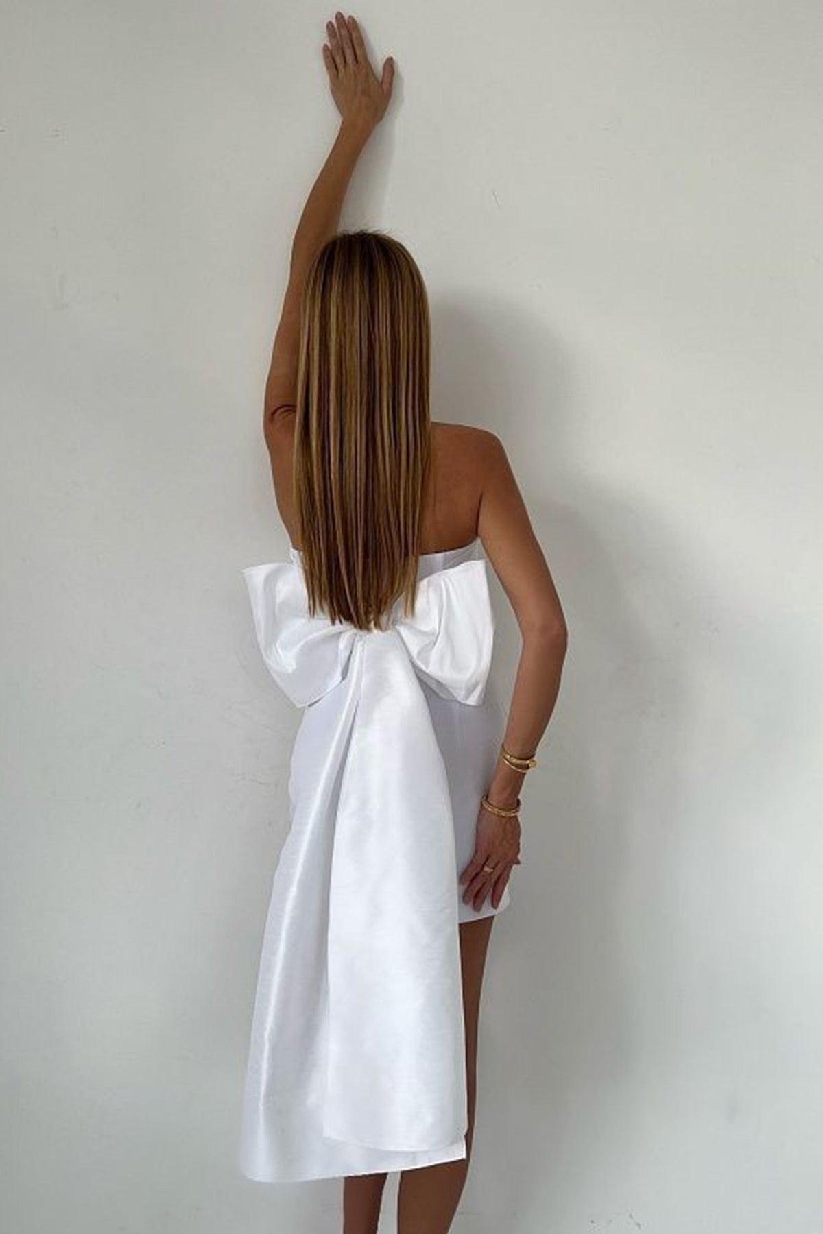 Strapless Bow-Detail Mini Dress