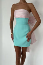 Strapless Bow-Detail Mini Dress