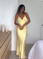 Rhinestone Plunging-V Strappy Dress