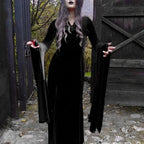 Tall Waist Flared Sleeve Full-Length Dress