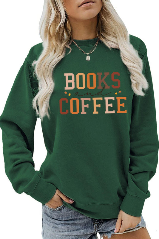 Books Coffee Letter Printed Sweatshirts Tee