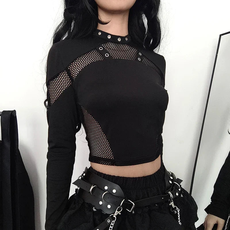 Sheer Mesh Knit Top