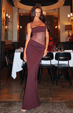 Lace Tie-Strap Sheer Maxi Dress