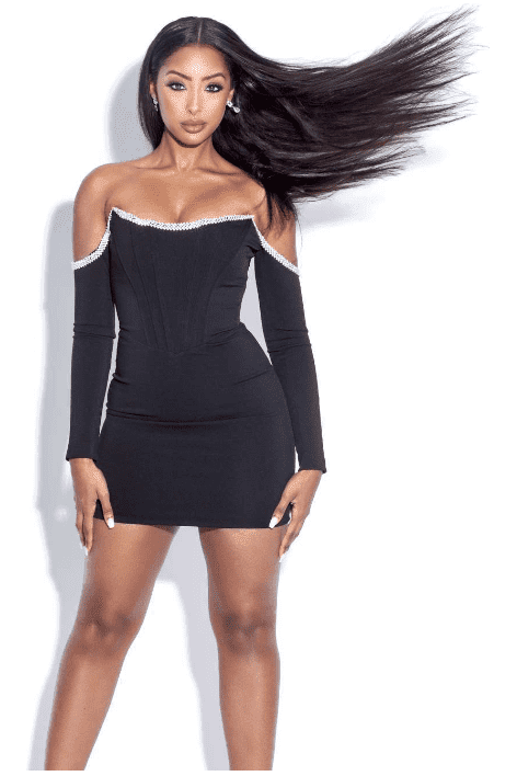 Rhinestone Fitted Strappy Mini Dress