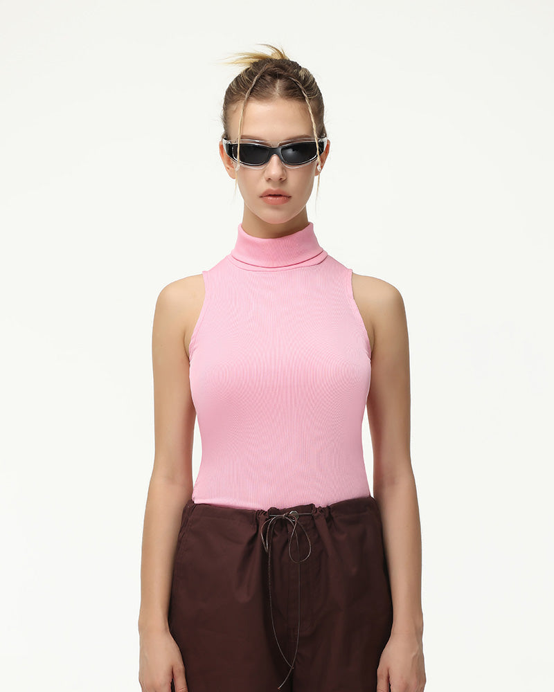 High-Neck Sleeveless Tank Top