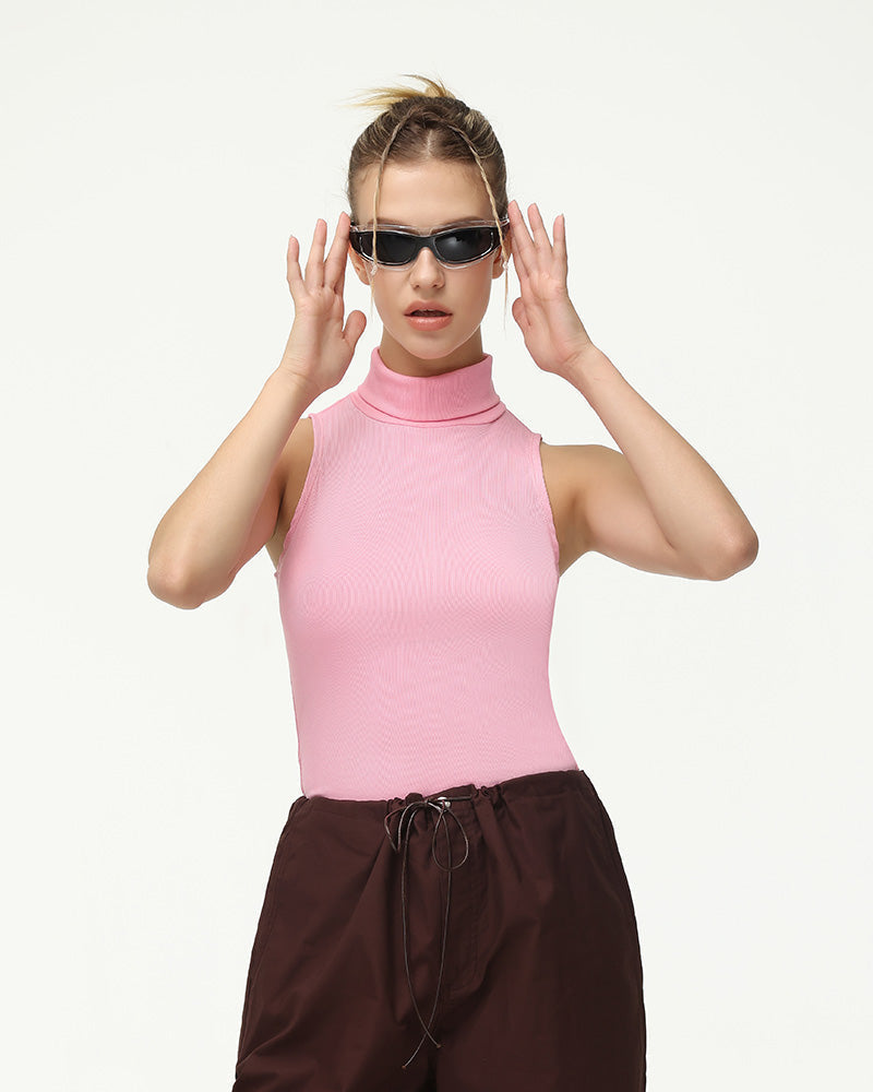 High-Neck Sleeveless Tank Top