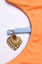 Strappy Cutout Contrast-Detail Mini Dress with a Split Detail