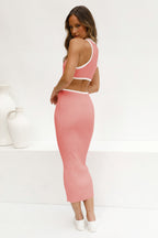 Crewneck Bodycon Cutout Maxi Dress