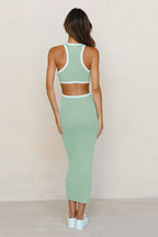 Crewneck Bodycon Cutout Maxi Dress