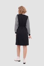 Long-Sleeve Dress with Drawstring Detail