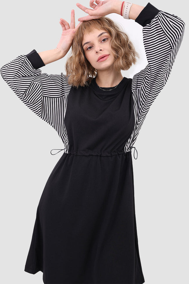 Long-Sleeve Dress with Drawstring Detail Main image