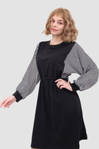 Long-Sleeve Dress with Drawstring Detail
