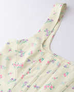 Botanical-Print Corset-Style Strappy Cami Top