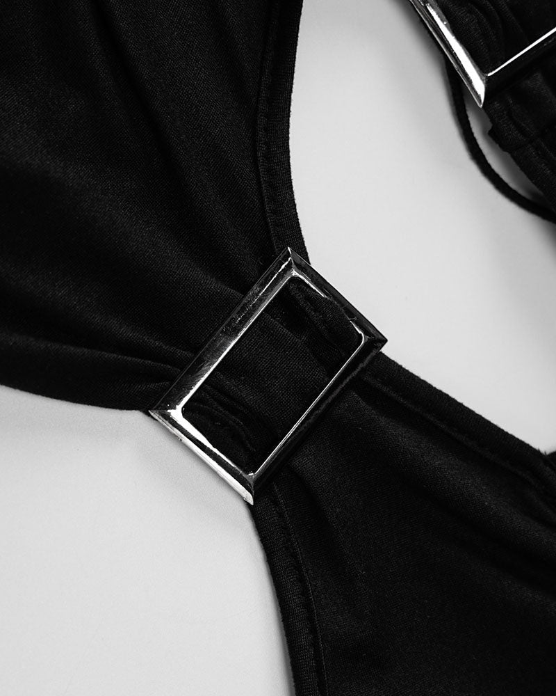 Open-Back Dress with Ribbon Details