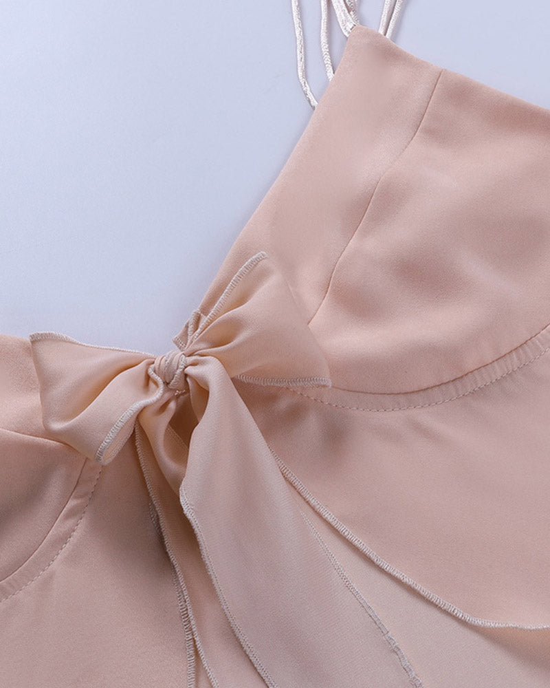 Sleeveless Top with Bow Details