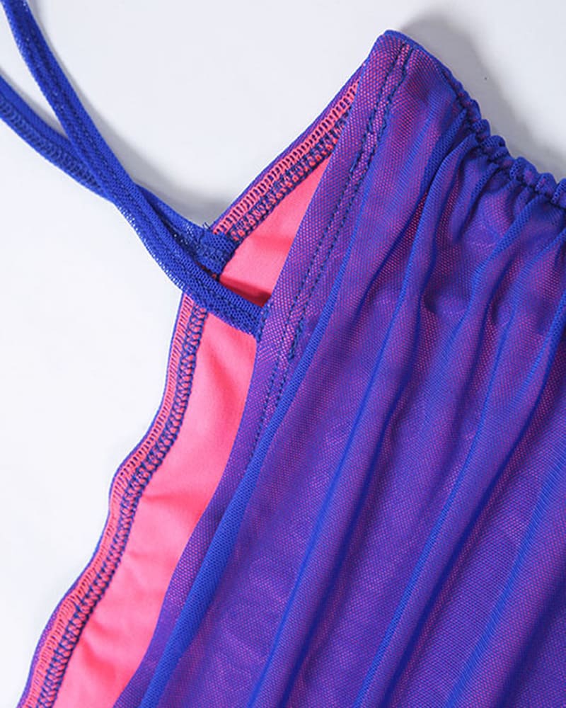 Ruched Mesh Dress