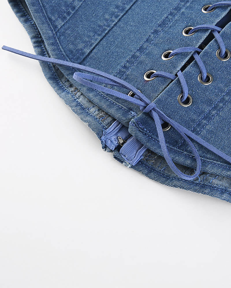 Denim Corset Top