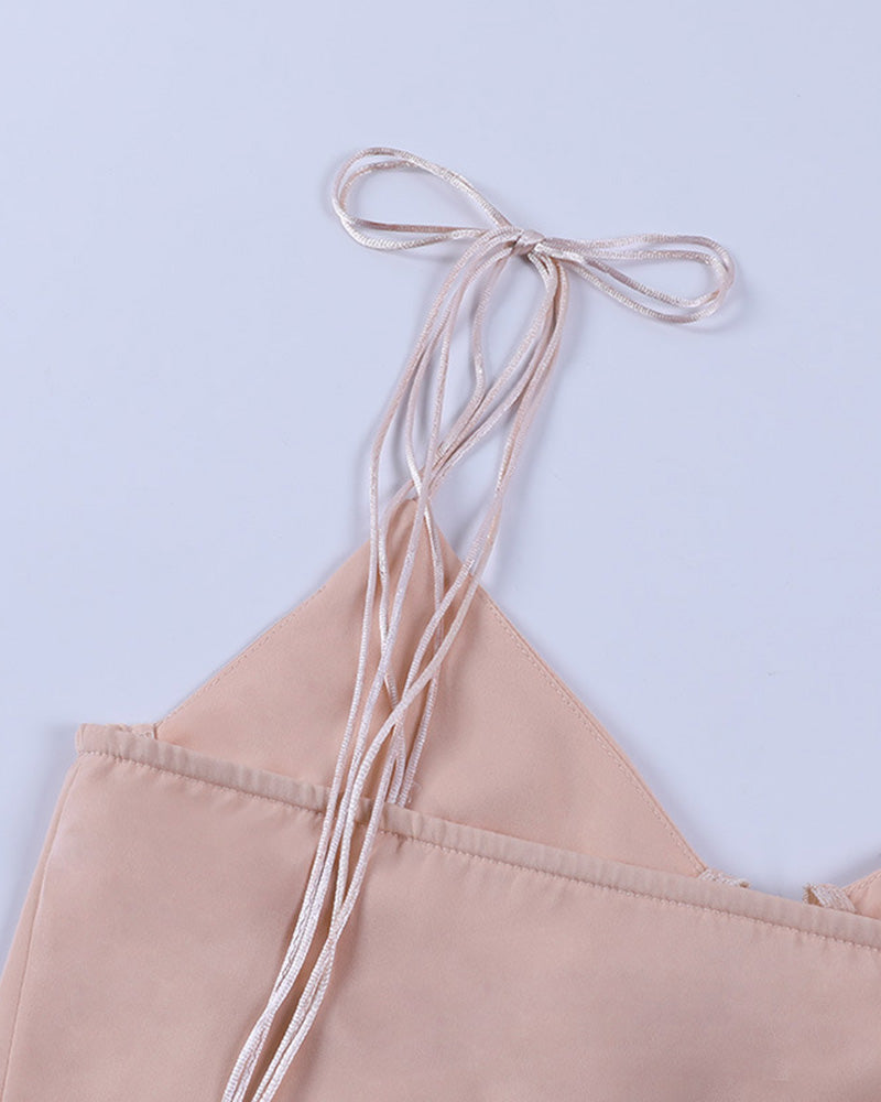 Sleeveless Top with Bow Details