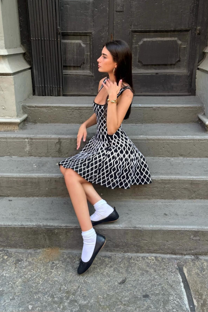 Knit Contrast-Detail Sleeveless Mini Dress