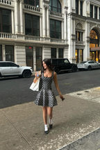 Knit Contrast-Detail Sleeveless Mini Dress