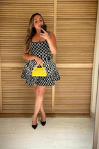 Knit Contrast-Detail Sleeveless Mini Dress