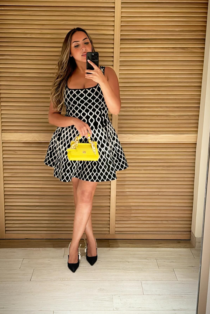Knit Contrast-Detail Sleeveless Mini Dress